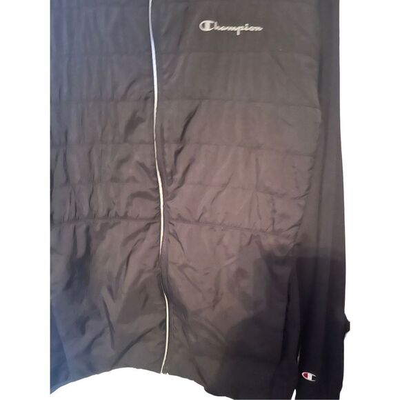 Champion Mens Black Eco Future Recycled Stretch Full-Zip Sweatshirt Large - Picture 3 of 13